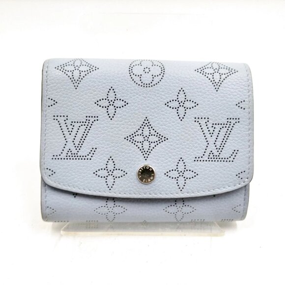 Authentic Louis Vuitton Mahina Iris Blue Mahina Wallet mn368-021726